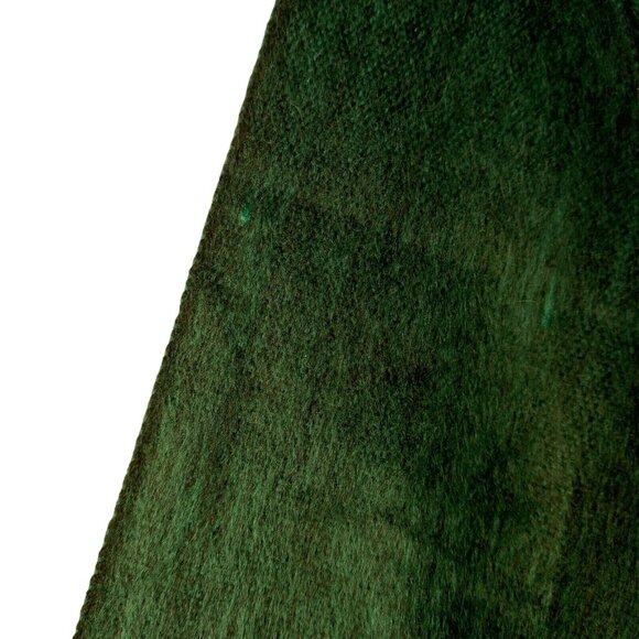 Shupaca Scarf Unisex Emerald Green Black Fringe Alpace Blend Fuzzy Ecuador - Picture 10 of 14